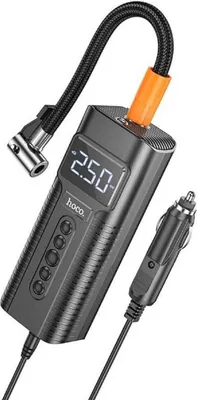 Produktbild von Intelligente Luftpumpe Hoco PH55 Roys 2,5 bar Luftdruck mit LED-Funktionsanzeige und LED-Licht Schwarz