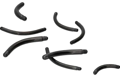 Produktbild von Bauchnabel-Piercing, Rook Piercing Chirurgenstahl Banane ohne Kugeln Schwarz Stablänge: 5mm | Stabstärke: 1,2mm