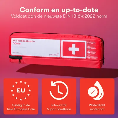 Produktbild von Kfz-Verbandkasten 3-in-1, DIN 13164, rot, für Auto