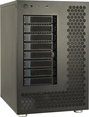 Obrázek produktu pro Inter-Tech NAS-8, Rámeček na HDD, 2.5/3.5", PCI Express, 12 Gbit/s, Vyměnitelný za provozu, Černá