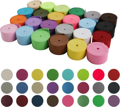 Produktbild von Flachgummibänder 20 mm breit, 24 Farben, waschbar, für Nähen und DIY