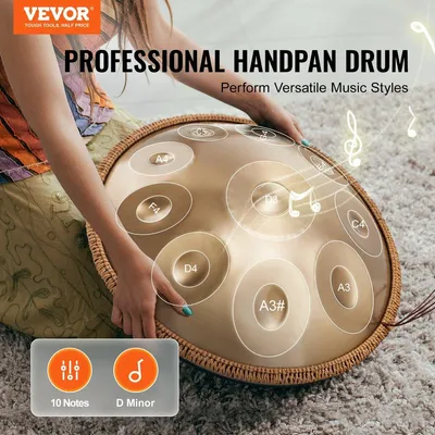 Image de Tambour Handpan 22 en 10 notes ré mineur Instrument à percussion avec maillet