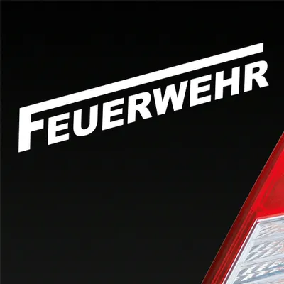 Produktbild von Auto Aufkleber Feuerwehr langes F Leben Retten Löschen Bergen 19x3 cm Weiss Glanz Sticker Heckscheibenaufkleber