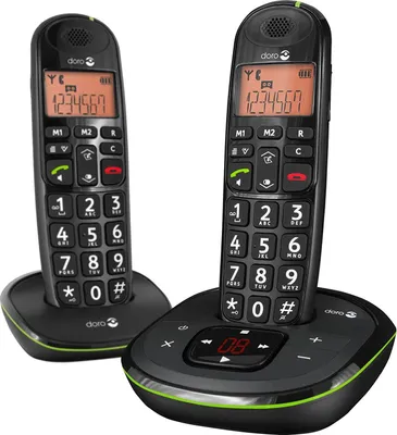 Immagine prodotto di Doro Phone EASY 105WR DUO: telefono cordless a basse radiazioni con segreteria telefonica, identificazione del numero, 10 ore di conversazione, 4 giorni in standby, funzione vivavoce, DECT