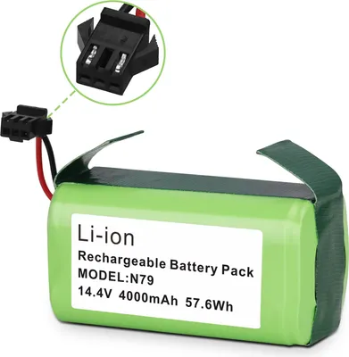 A rechargeable battery pack with a connector.
