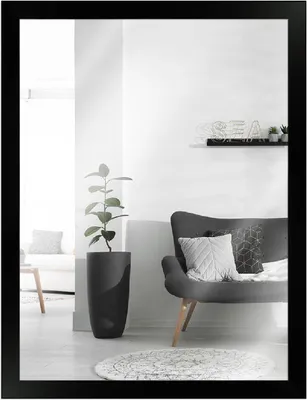 Produktbild von MendeFrames Spiegel Serie H960 schwarz 30x30 cm Massivholzleiste 2 cm