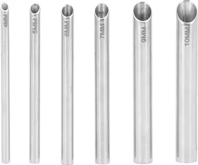 Zdjęcie produktu dla 6 sztuk igieł do przekłuwania, rurki odbiorcze, odbiornik biżuterii ze stali nierdzewnej (4 mm, 5 mm, 6 mm, 7 mm, 9 mm, 10 mm)