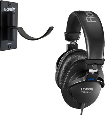 Image de Roland RH-200 Casque d'écoute noir avec support mural