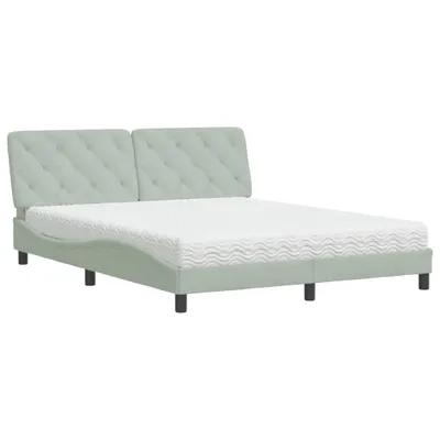 Obrázok produktu pre Posteľ s matracom bledosivý 160x200 cm zamat