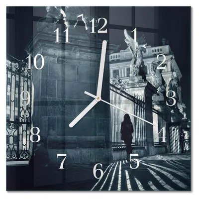 Produktbild von Tulup Glasuhr Wanduhr Küchenuhr Echt-Glas 30x30 cm Modern Dekorativ Geräuschlos Weiße Zeiger - Hradcany
