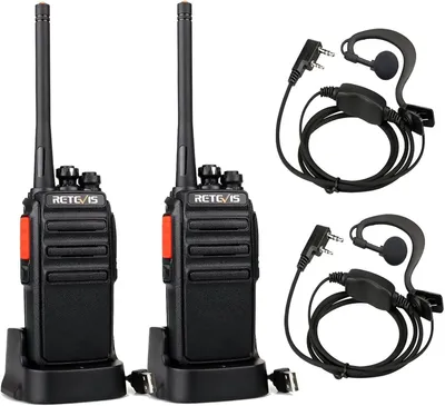 Immagine prodotto di Retevis RT24 Walkie Talkie PMR446, Ricetrasmittenti Professionali a lungo raggio, con auricolare e caricabatterie USB, per campeggio in famiglia