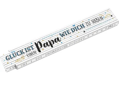 Produktbild von Zollstock für Väter mit Spruch – Lustiges Vatertagsgeschenk aus Holz (Glück)