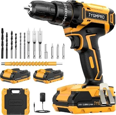 Immagine prodotto di Set trapano elettrico a batteria - Trapano a batteria - 12 V - 20 V - Trapano universale