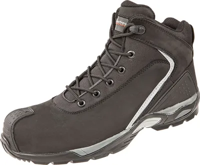 A black Albatros safety boot is shown against a white background.