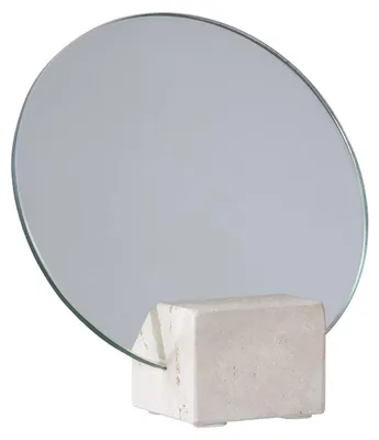 Image de Miroir de table en travertin naturel ø18 cm