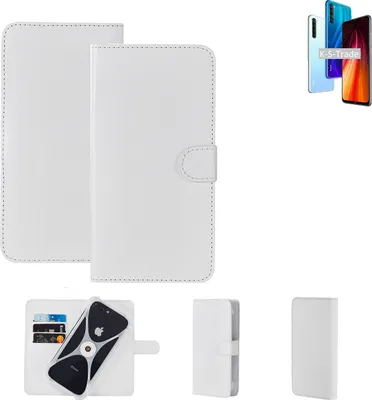 Produktbild von K-S-Trade Handy Hülle Schutz Hülle kompatibel mit Xiaomi Redmi Note 8 2021 Cover Case Bookstyle Bumper weiß 1x