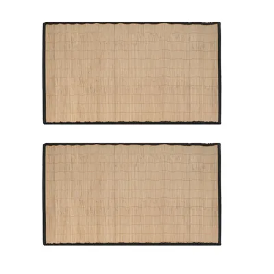 Produktbild von 2x Bambusmatte 60 x 90 cm Rutschfest Bambus Bad Küche Flur Läufer Teppich Vorleger Küchenteppich Badteppich Fußmatte