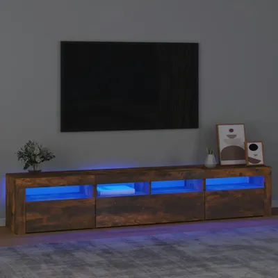 Obrázek produktu pro vidaXL TV skříňka s LED světly Kouřový dub 210x35x40 cm