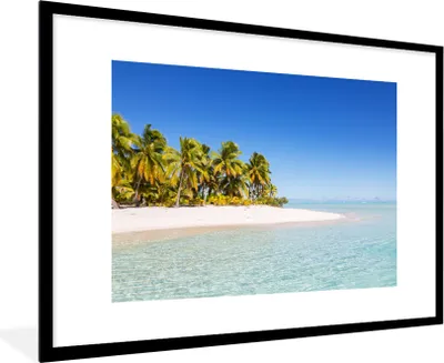 Produktbild von MuchoWow® MuchoWow® Gerahmtes Poster Meer - Insel - Palme 90x60 cm - Poster mit zchwarzem Bilderrahmen - Wanddekoration - Fotos