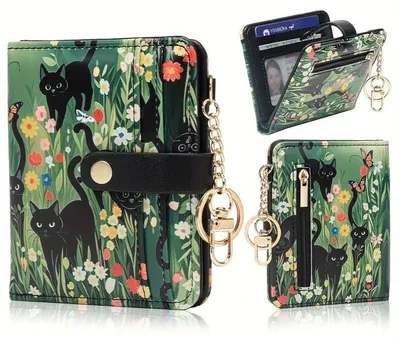 Imagen del producto de Billetera RFID compacta para mujeres con monedero