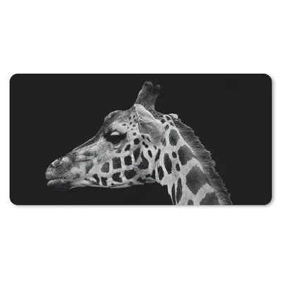 Produktbild von MuchoWow® Mauspad Mousepad Tiere - Giraffe - Schwarz - Weiß 60x30 cm - Mousepads - Maus Mat - Pad - Mausunterlage - Nachhaltig