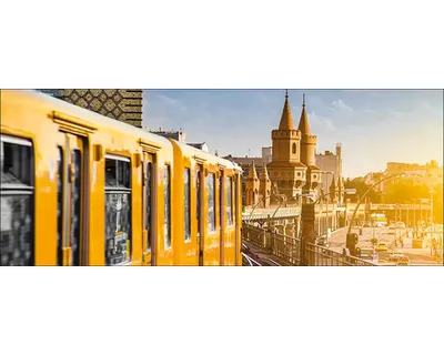 Produktbild von Glasbild Berlin U-Bahn 125x50 cm