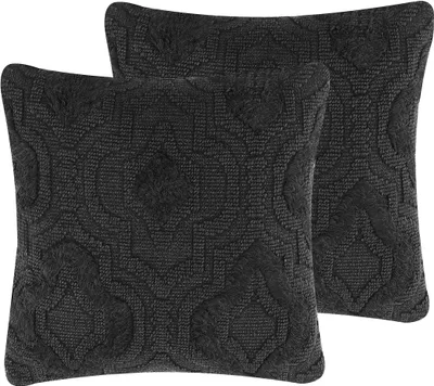 Obrázek produktu pro BELIANI Sada 2 dekorativních polštářů šedé bavlněná se vzorem 45 x 45 cm orientální dekorační doplňky