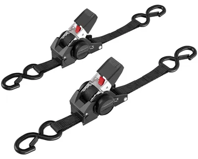 Obrázek produktu pro Sada dvou černých upínacích popruhů s ráčnou, šířka 2,5 cm, délka 3 metry