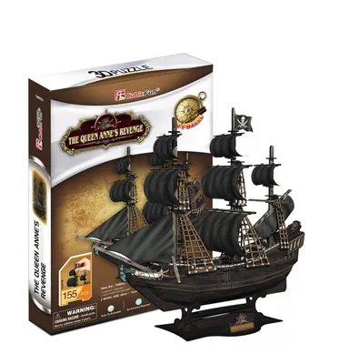 Produktbild von Puzzle 3D 155 elementów. Okręt Zemsta Królowej Anny