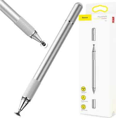 Produktbild von Baseus Golden Cudgel obojstranný kapacitný stylus s presným diskom a gélovým perom striebornej farby (ACPCL-0S)