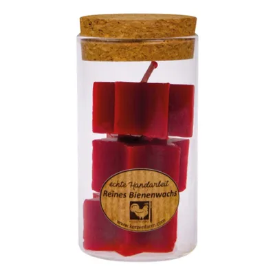 Produktbild von Bienenwachs - Sternkerze rot im Zylinder teelichtgröße 3er-Set