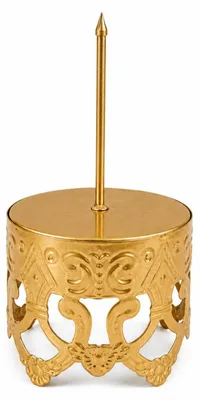 Produktbild von Weihnachtsdekoration Adventskranz Kerzenhalter Verzierung 7,5 x 15 cm | Gold