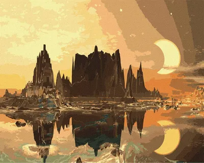 Produktbild von Malen nach Zahlen – Die Goldene Stadt 40 x 50 cm – Ideyka