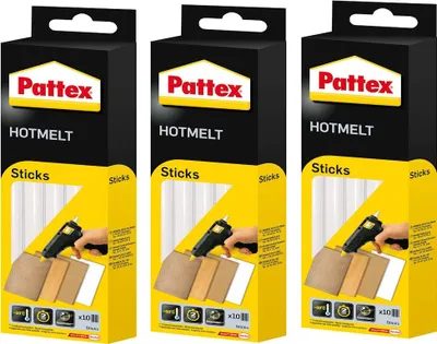 Produktbild von Pattex Hotmelt Patronen Transparent, Hängefaltschachtel, 3x 10 Stück