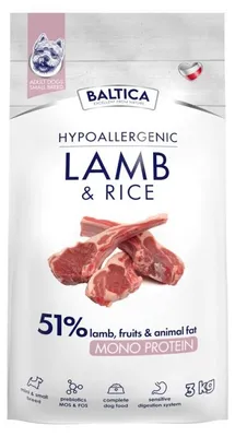 Produktbild von Baltica Adult Lamm mit Reis XS/S 3kg Hypoallergenes Trockenfutter für Miniatur- und kleine Hunderassen