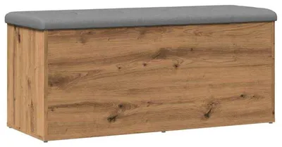 Image de Banc en bois – Banc de siège – Coffre-banquette – Marron – Bois massif en chêne – 102 x 42 x 45 cm