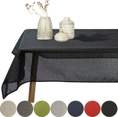 Produktbild von Gartentischdecke Schaum Rund Oval Eckig Tischdecke Schaumtischdecke abwischbar Garten Tischtuch wasserfest Schwarz Oval 160x220cm