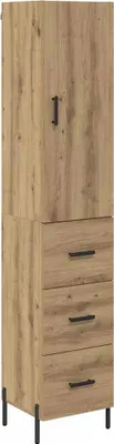 Image de Haut Armoire avec tiroir Chêne artisanal 34,5 x 34 x 180 cm