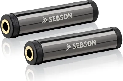 Produktbild von 2x AUX Kupplung Verbinder weiblich 3,5mm Buchse - Audio Klinke Stereo SEBSON