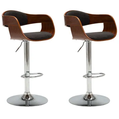 Produktbild von vidaXL Barhocker 2 Stk. Grau Bugholz und Stoff