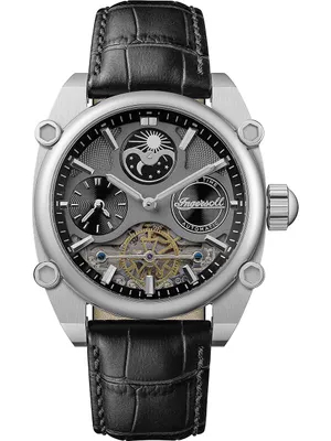 Produktbild von Ingersoll Herren Analog Uhr Fashion Leder Armbanduhr schwarz UIN15402