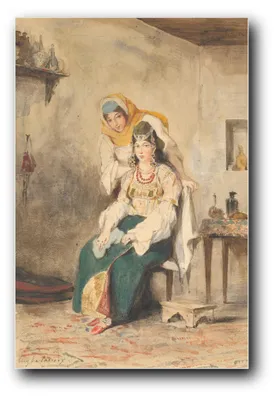 Produktbild von Kunstdruck „Saada und Préciada – Aquarell“ von Eugène Delacroix – 30×45 cm – ungerahmt
