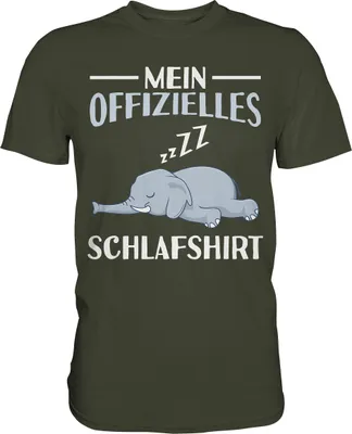 Produktbild von Offizielles Schlafshirt Nachthemd Schlafanzug Pyjama Elefant T-Shirt – Urban Khaki / XL