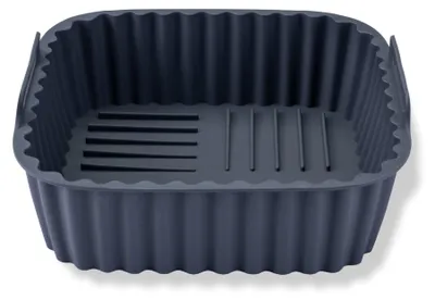 Produktbild von Fackelmann Silikonform für Heißluftfritteuse 17 cm, Eckig, Aschgrau, Perfekt für knusprige Ergebnisse ohne Anhaften