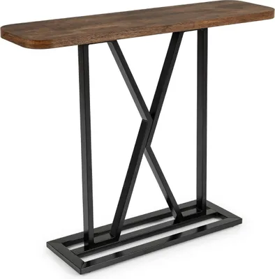 Zdjęcie produktu dla Stolik konsolowy 100 cm, brąz rustykalny, metalowa rama