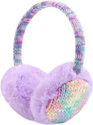 Imagen del producto de Protectores de orejas de ancho normal, tipo lana, color lila, para los días fríos