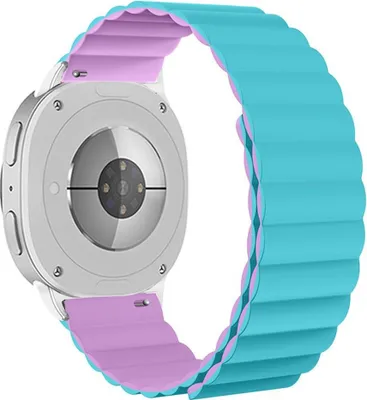 Image de Bracelet magnétique en silicone pour Samsung Galaxy Watch 8 / 8 Classic, turquoise / violet