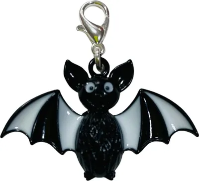 Produktbild von Fledermaus Charm Miniblings Anhänger Vampir Kostüm Halloween Bat schwarz weiß