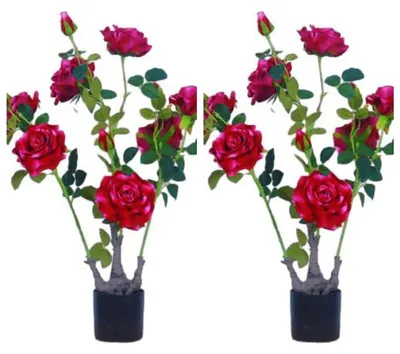 Productafbeelding van Zstar, 2 stuks kunstplanten, paardenkastanje, 70 cm hoog, kunstpaardenkastanjebomen