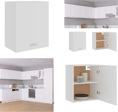 Produktbild von vidaXL Hängeschrank Weiß 50x31x60 cm Holzwerkstoff - Hängeschrank - Hängeschränke - Küchenschrank - Küchenschränke